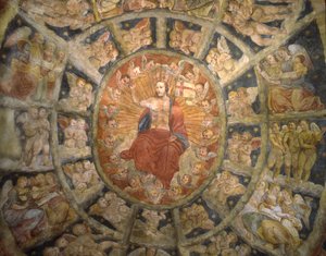 Decke des Heiligtums von Philippa Mareri, Borgo San Pietro, Italien von Italian School