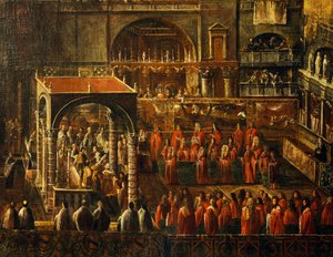 Zeremonie in der Basilika von San Marco in Venedig von Italian School