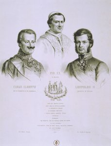 Karl Albert, Pius IX und Leopold II, 1848