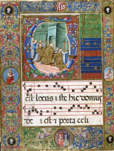 Choralminiatur mit Papst Alexander II, der in der Abtei die Messe feiert