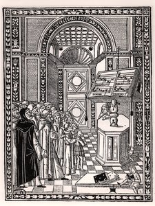 Kirchenchor, Illustration aus Practica Musicae von Franchino Gaffurio (1451-1522), veröffentlicht in Venedig 1512 von Italian School