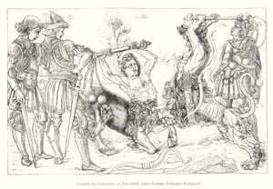 Kampf der Kentauren, Faksimile einer Gravur von Antonio Pollajuolo (Gravur) von Italian School
