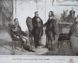 Rat zwischen Garibaldi und Cavour am 24. April 1861 von Italian School
