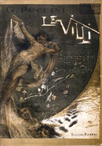 Titelblatt der Partitur für „Le Villi“, die Oper (1884) in zwei Akten für Gesang und Klavier von Puccini (1858 - 1924). Ricordi Editions. von Italian School