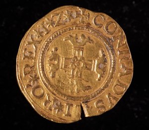 Währung der Republik Genua: eine goldene Quadrupla. Durchmesser 32 mm. 1616. Rückseite. Genua Musei di Strada Nuova (inv, M6459) von Italian School
