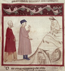 Dante und Virgil (70-19 v. Chr.) treffen die in den Felsen gefangenen Seelen, aus Die Göttliche Komödie von Dante Alighieri (1265-1321)