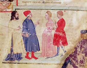 Dante und Virgil (70-19 v. Chr.) mit Francesca da Rimini und Paolo Malatesta, aus Die Göttliche Komödie von Dante Alighieri (1265-1321)