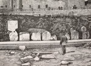 Dekoratives Halbkreis im Forum Romanum, Rom, Italien