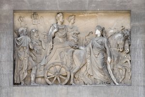 Detail des Friedensbogens, Mailand, Italien