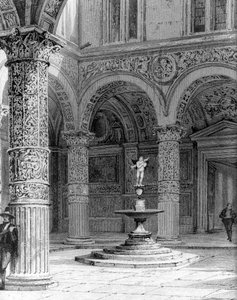 Detail des Innenhofs des Palazzo Vecchio