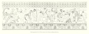 Entwicklung des Frieses um die Ciste des Kircher-Museums (Stich) von Italian School
