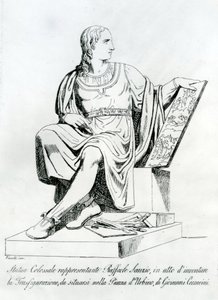 Zeichnung einer Statue von Giovanni Ceccarini von Raffaello Sanzio da Urbino