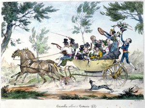 Expedition nach Testaccio, in der Nähe von Rom, in einer Caratella, ca. 1830 von Italian School