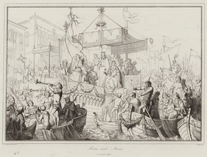 Fest der Mariae, 13. Jahrhundert (Gravur) von Italian School