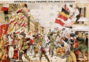 Erster Weltkrieg (1914-1918). Die Eroberung von Gorizia durch italienische Truppen. 1918. von Italian School