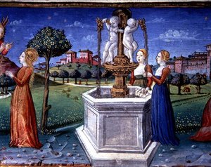 Fol.34v Der Erzengel Raphael besucht Maria von Italian School