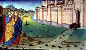 Fol.87v Christus geht nach Galiläa von Italian School