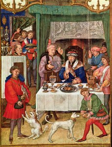 Fol 1v Der Monat Januar: Reicher Herr am Tisch, aus dem Breviarium Grimani, ca. 1515