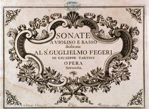 Frontispiz der Partitur für Sonaten von Giuseppe Tartini von Italian School