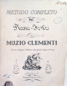 Frontispiz des Lehrbuchs, Komplette Methode für das Klavier von Muzio Clementi von Italian School