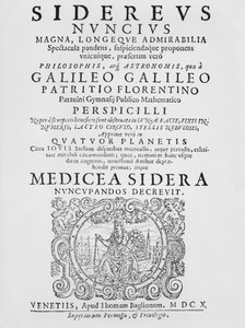 Frontispiz zu Sidereus Nuncius von Galileo Galilei, 1610 von Italian School