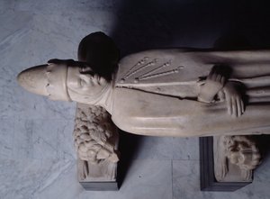 Grabdenkmal des ersten Dogen von Genua Simone Boccanegra, Detail (Marmorskulptur) von Italian School