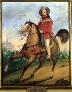Garibaldi zu Pferd auf dem Weg zur Verteidigung Roms. Museo del Risorgimento. Mailand von Italian School