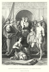 Giovanni Battista Rosso Fiorentino, La Madone de Rosso, Sammlung des Palazzo Pitti (Gravur) von Italian School