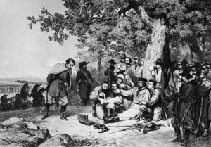 Giuseppe Garibaldi (1807-82) verletzt in der Schlacht von Aspromonte 1862 von Italian School