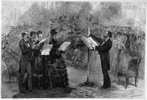 Giuseppe Verdi dirigiert die Messa da Requiem an der Pariser Opéra-Comique, 1874