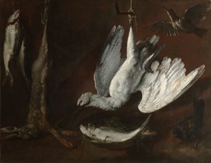 Hase, Löffler und Fisch von Italian School