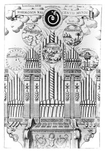 Harmonie der Geburt der Welt (Harmonia Nascentis Mundi), Illustration aus Musurgia Universalis, Bd.2, fol.366, von Athanasius Kircher, veröffentlicht in Rom, 1650 von Italian School