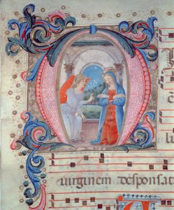 Historiierte Initiale N mit der Verkündigung, Florentiner Schule von Italian School