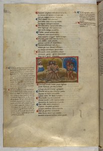 Inferno: Eine Gruppe von Dieben, von denen einer, Vanni Fucci, von einem Drachen angegriffen und von Flammen verschlungen wird (Gravur)