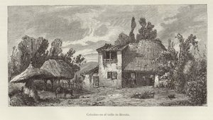 Italien - Hütten im Tal des Brenta-Flusses von Italian School