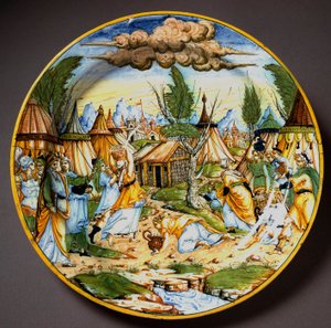 Die Juden in der Wüste (oder das Einsammeln von Manna) von Italian School