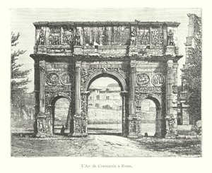 Der Konstantinsbogen in Rom (Stich) von Italian School