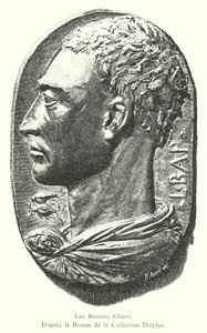Leo Battista Alberti, nach der Bronze der Sammlung Dreyfus (Gravur) von Italian School