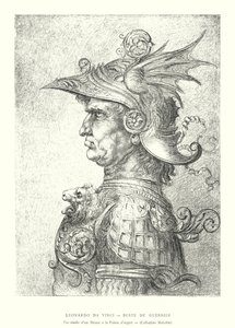 Leonardo da Vinci, Büste eines Kriegers, Faksimile einer Silberstiftzeichnung, Sammlung Malcolm von Italian School
