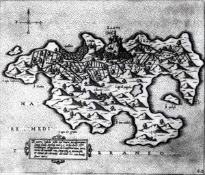 Karte der Insel Zante, eine venezianische Festung gegen die Türken