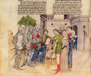 Der Tod von Percivals Schwester, aus der Queste del Saint Graal von Italian School