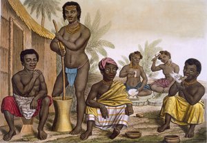 Einheimische des Muchicongo-Stammes, in der Nähe von Luanda, Kongo, Vol II, ca. 1820-30 von Italian School