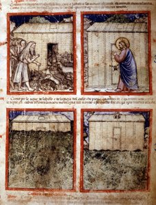 Noahs Arche, Miniatur aus Codex 212 (oder Padovano Codice oder Bibel von Padua) 1390-1400 Rovigo, Accademia dei Concordi von Italian School