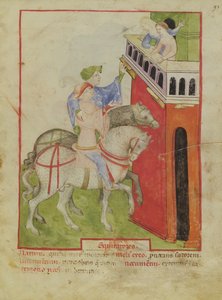 Reiten, aus Tacuinum Sanitatis, ca. 1390-1400 von Italian School