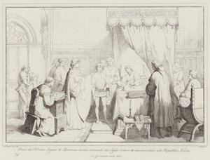 Obizzo da Polenta Signor di Ravenna lässt sterbend, seinen Sohn Ostasio III empfohlen an... von Italian School