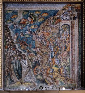 Mosaiktafel mit Darstellung der Durchquerung des Roten Meeres, Mittelschiff, Basilika Santa Maria Maggiore, Rom, Italien, 5. Jahrhundert von Italian School
