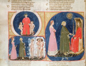 Gespräch mit Justinian, aus der Göttlichen Komödie von Dante Alighieri von Italian School