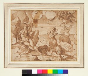 Perseus rettet Andromeda von Italian School