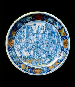 Teller mit den Allegorien der Selene, Herstellung von Faenza von Italian School