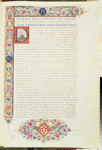 Die Dialoge von Platon, übersetzt von Ficino und Lorenzo dem Prächtigen gewidmet, um 1480 von Italian School